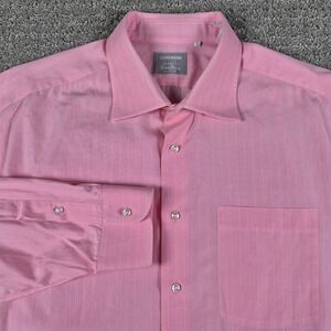 Lorenzini Neiman Marcus Dress Shirt Mens 18-46 L Pink Grid Check Italian Cotton